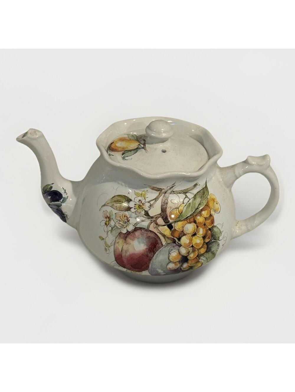 Vintage 1930s Arthur Wood & Son Teapot "Fruit & Blossoms" Staffordshire England